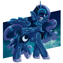 Size: 2000x2000 | Tagged: safe, artist:dankpegasista, derpibooru exclusive, princess luna, alicorn, pony, g4, :p, blue fur, blue mane, butt, chest fluff, clothes, collar, cute, cyan eyes, flowing mane, heart, heart eyes, high res, highlights, jewelry, lineart, looking at you, lunabetes, plot, png, raised hoof, regalia, royalty, shading, shiny mane, shoes, simple background, solo, sparkly mane, spread wings, tongue out, transparent background, wings