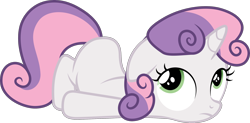 Size: 2346x1151 | Tagged: safe, artist:shutterflyyay, sweetie belle, pony, unicorn, g4, sisterhooves social, .svg available, blank flank, bored, cute, diasweetes, female, filly, foal, simple background, solo, transparent background, vector