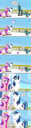 Size: 1141x4617 | Tagged: safe, artist:silverbuller, princess cadance, princess flurry heart, queen chrysalis, shining armor, oc, alicorn, changeling, changeling queen, changepony, hybrid, pony, unicorn, g4, angry for no reason, bastard, brother and sister, comic, female, half-siblings, illegitimate, implied rape, interspecies offspring, male, offspring, parent:queen chrysalis, parent:shining armor, parents:shining chrysalis, siblings