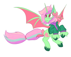 Size: 1000x798 | Tagged: safe, artist:brybrychan, oc, oc only, alicorn, bat pony, bat pony alicorn, pony, bat pony oc, bat wings, bow, clothes, female, flying, hair bow, horn, looking back, mare, rearing, simple background, solo, tail, tail bow, transparent background, unshorn fetlocks, wings