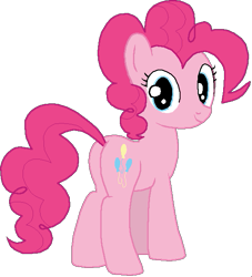 Size: 553x610 | Tagged: safe, artist:scootaloormayfly, pinkie pie, earth pony, pony, g4, balloonbutt, butt, looking at you, looking back, looking back at you, pixel art, plot, simple background, smiling, smiling at you, solo, transparent background