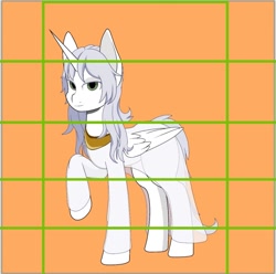 Size: 1043x1036 | Tagged: artist needed, source needed, safe, oc, oc:κασσάνδρα, alicorn, pony, alicorn oc, clothes, horn, raised hoof, solo, wings