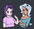 Size: 1500x1280 | Tagged: safe, artist:smirk, starlight glimmer, trixie, human, g4, dark background, duo, duo female, female, gray background, humanized, pentagram, simple background, tan skin