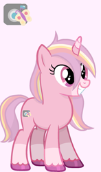 Size: 959x1631 | Tagged: safe, fluttershy (g3), pony, unicorn, g3, happy, redesign, solo, standing