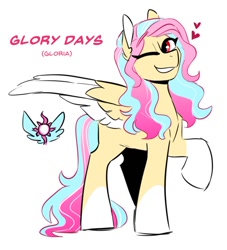 Size: 692x761 | Tagged: safe, artist:redxbacon, oc, oc only, oc:glory days, pegasus, pony, pegasus oc, reference sheet, simple background, solo, white background