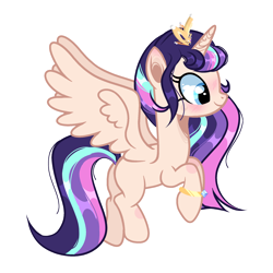 Size: 2048x2048 | Tagged: safe, artist:harmonyvitality-yt, oc, oc only, alicorn, pony, g4, alicorn oc, base used, butt, eyelashes, female, high res, horn, jewelry, mare, offspring, parent:flash sentry, parent:twilight sparkle, parents:flashlight, plot, simple background, smiling, solo, tiara, transparent background, wings