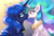 Size: 2040x1400 | Tagged: safe, artist:joakaha, princess celestia, princess luna, alicorn, pony, g4, accidental kiss, blushing, dialogue, duo, ethereal mane, eyelashes, eyeshadow, female, folded wings, galaxy mane, horn, incest, kiss on the lips, kissing, lesbian, lidded eyes, makeup, pegasus wings, peytral, royal sisters, ship:princest, shipping, shocked, siblings, sisters, unicorn horn, wings