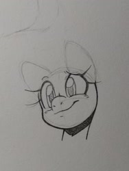 Size: 1536x2048 | Tagged: safe, artist:fullmetalsketch, pony, sketch, smiling, solo, traditional art, wip