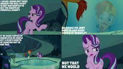 Size: 2000x1125 | Tagged: safe, edit, edited screencap, editor:quoterific, screencap, starlight glimmer, sunburst, pony, unicorn, g4, uncommon bond, female, male, mare, mirror pool, reflection, stallion