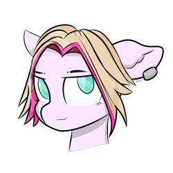 Size: 1416x1416 | Tagged: safe, artist:japkozjad, oc, oc only, oc:lazzy butt, earth pony, pony, bust, earth pony oc, eyebrows, female, looking at you, mare, portrait, simple background, smiling, solo, transparent background