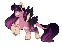 Size: 1280x982 | Tagged: safe, artist:mynameislazy, twilight sparkle, alicorn, pony, g4, female, heart ears, leonine tail, markings, redesign, simple background, solo, tail, transparent background, twilight sparkle (alicorn)
