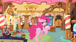 Size: 1316x741 | Tagged: safe, artist:mlpfan3991, pinkie pie, earth pony, pony, g4, balloonbutt, butt, butt tail, female, flank, looking at you, looking back, looking back at you, plot, png, solo, sugarcube corner