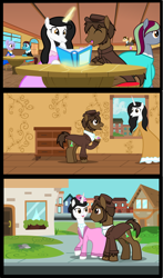 Size: 3806x6464 | Tagged: safe, artist:mr100dragon100, oc, oc:elizabeth, earth pony, pony, unicorn, fanfic:hearts restored, couple, dark forest au's dr. jekyll and mr. hyde, horn, unicorn oc