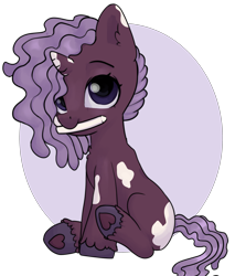 Size: 2819x3315 | Tagged: safe, artist:dumbwoofer, violette rainbow, pony, unicorn, g5, chalk, cute, dreadlocks, ear fluff, female, filly, foal, high res, hoof heart, looking at you, mouth hold, simple background, sitting, solo, transparent background, underhoof, vitiligo