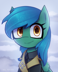 Size: 2224x2736 | Tagged: safe, artist:opal_radiance, oc, oc only, oc:distant skies, pegasus, pony, fallout equestria, bust, clothes, commission, enclave, foe adventures, grand pegasus enclave, high res, ko-fi, portrait, reward, solo, uniform