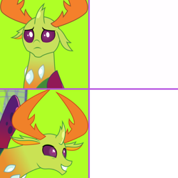 Size: 1080x1080 | Tagged: safe, artist:chanyhuman, thorax, changedling, changeling, g4, changeling king, king thorax, male, meme template, reaction image