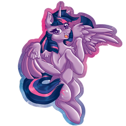 Size: 2000x2000 | Tagged: safe, artist:dankpegasista, derpibooru exclusive, twilight sparkle, alicorn, pony, g4, blue hair, chest fluff, cute, ear fluff, eyelashes, female, floating, flowing mane, flying, heart, heart eyes, high res, highlights, large wings, looking at you, open mouth, outline, png, purple eyes, purple fur, raised hoof, shading, simple background, simple shading, smiling, smiling at you, solo, spread wings, transparent background, turning, twiabetes, twilight sparkle (alicorn), upright, wingding eyes, wings