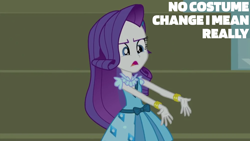 Size: 1280x720 | Tagged: safe, edit, edited screencap, editor:quoterific, screencap, rarity, human, equestria girls, friendship games bloopers, g4, my little pony equestria girls: friendship games, solo