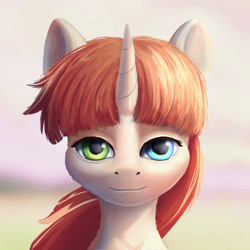 Size: 3000x3000 | Tagged: safe, artist:little_mouse, oc, oc only, oc:lauren, pony, gradient background, heterochromia, high res, solo