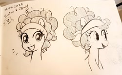 Size: 2048x1262 | Tagged: safe, artist:fipoki, pinkie pie, earth pony, pony, g4, alternate hairstyle, female, latina pinkie pie, mare, open mouth, open smile, smiling, solo, traditional art