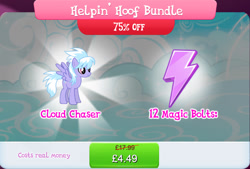 Size: 1270x860 | Tagged: safe, gameloft, cloudchaser, pegasus, pony, g4, my little pony: magic princess, bundle, costs real money, english, female, horn, mare, mobile game, numbers, sale, solo, spread wings, text, wings