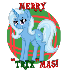 Size: 2602x2731 | Tagged: safe, artist:partypievt, trixie, g4, chest fluff, christmas, high res, holiday, simple background, solo, transparent background