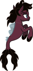 Size: 894x1902 | Tagged: safe, artist:lightningbolt, derpibooru exclusive, seapony (g4), g4, .svg available, bring me the horizon, colored pupils, facial hair, fins, fish tail, jewelry, jordan fish, lidded eyes, male, necklace, ponified, show accurate, simple background, solo, svg, tail, transparent background, vector