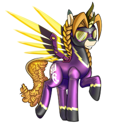 Size: 4500x4800 | Tagged: safe, artist:dacaoo, oc, oc only, kirin, braid, clothes, costume, glasses, kirin oc, shadowbolts costume, simple background, solo, transparent background, wings