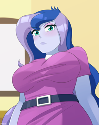 Size: 688x875 | Tagged: safe, artist:riouku, princess luna, vice principal luna, human, equestria girls, g4, breasts, busty princess luna, clothes, commission, female, looking at you, solo