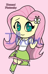 Size: 1166x1804 | Tagged: safe, artist:ilhamlman, fluttershy, human, equestria girls, g4, boots, clothes, high heel boots, polka dot socks, shirt, shoes, skirt, socks, solo