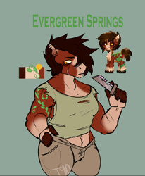 Size: 702x852 | Tagged: safe, artist:tyotheartist1, oc, oc:evergreen springs, anthro, ashes town, anthro oc, male, simple background