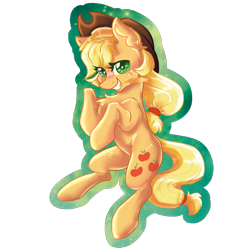 Size: 2000x2000 | Tagged: safe, artist:dankpegasista, derpibooru exclusive, applejack, earth pony, pony, g4, applejack's hat, blushing, chest fluff, cowboy hat, ear fluff, eyelashes, female, floating, full body, hairband, hat, high res, highlights, looking at you, outline, png, raised hoof, shading, simple background, simple shading, smiling, smiling at you, solo, straw in mouth, teeth, transparent background, upright