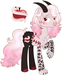 Size: 2447x2971 | Tagged: safe, artist:strawberry-spritz, oc, oc only, hybrid, base used, high res, interspecies offspring, offspring, parent:discord, parent:fluttershy, parents:discoshy, simple background, solo, transparent background