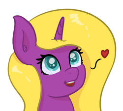 Size: 1148x1037 | Tagged: safe, artist:eyeburn, oc, oc only, oc:autumn dawn, pony, unicorn, bust, heart, smiling