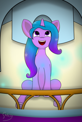 Size: 3000x4500 | Tagged: safe, artist:sadesix, izzy moonbow, pony, unicorn, g5, happy, open mouth, open smile, smiling, solo