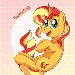 Size: 1000x1000 | Tagged: safe, artist:fruiitypieq, sunset shimmer, pony, unicorn, g4, female, solo