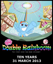 Size: 500x601 | Tagged: safe, artist:flamingo1986, edit, rainbow dash, pegasus, pony, double rainboom, g4, anniversary, double rainboom 10th anniversary, solo, sonic rainboom