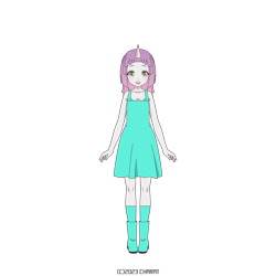 Size: 1000x1000 | Tagged: safe, sweetie belle, human, apple bloomers, g4, anime, boots, charat genesis, clothes, cute, diasweetes, dress, horn, horned humanization, humanized, pony coloring, shoes, simple background, socks, solo, transparent background