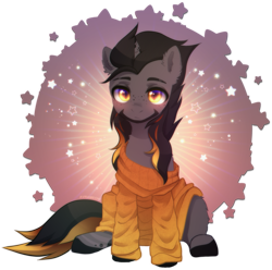 Size: 2131x2112 | Tagged: safe, alternate character, alternate version, artist:avrameow, part of a set, oc, oc only, pony, unicorn, clothes, commission, high res, horn, oversized clothes, simple background, solo, sweater, transparent background, unicorn oc, ych result