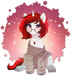 Size: 1988x2112 | Tagged: safe, alternate character, alternate version, artist:avrameow, part of a set, oc, oc only, pony, unicorn, clothes, commission, horn, oversized clothes, simple background, solo, sweater, transparent background, unicorn oc, ych result