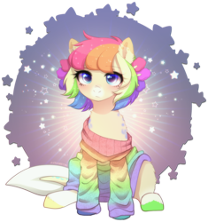 Size: 1988x2112 | Tagged: safe, alternate character, alternate version, artist:avrameow, part of a set, oc, oc only, earth pony, pony, clothes, commission, earth pony oc, oversized clothes, simple background, solo, sweater, transparent background, ych result