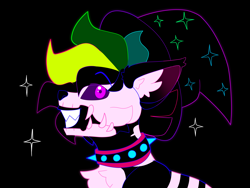 Size: 8000x6000 | Tagged: safe, artist:crazysketch101, oc, pony, wolf, wolf pony, bone, collar, hat, neon, skeleton, spiked collar, wizard hat