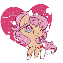 Size: 2000x2000 | Tagged: safe, artist:piichu-pi, oc, oc only, oc:mural magic, pony, unicorn, chibi, female, heart, heart eyes, high res, mare, simple background, solo, transparent background, wingding eyes