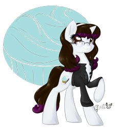 Size: 3000x3000 | Tagged: safe, artist:piichu-pi, oc, oc only, oc:deannaca, pony, unicorn, clothes, female, glasses, high res, jacket, mare, simple background, solo, transparent background