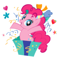 Size: 249x227 | Tagged: safe, pinkie pie, earth pony, pony, g4, artifact, confetti, hat, party hat, present, simple background, stock vector, transparent background