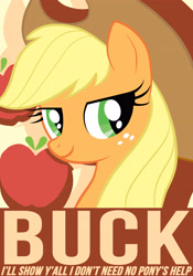 Size: 3783x5414 | Tagged: safe, artist:chingilin, applejack, g4, absurd resolution, poster, solo, text