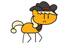 Size: 1824x1200 | Tagged: safe, artist:mystery shore, idw, applejack, earth pony, pony, g4, reflections, spoiler:comic, bandana, cowboy hat, female, hat, in a nutshell, in a nutshell but mirror version, mare, mirror universe, simple background, solo, stick pony, transparent background