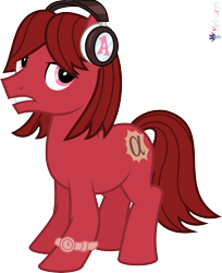 Size: 4000x4914 | Tagged: safe, artist:melisareb, part of a set, earth pony, pony, .svg available, a, absurd resolution, alphabet lore, crossover, headphones, male, ponified, simple background, solo, species swap, stallion, teeth, transparent background, vector, watch