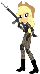 Size: 2219x4096 | Tagged: safe, artist:edy_january, edit, vector edit, applejack, human, equestria girls, g4, my little pony equestria girls: better together, angry, applejack's hat, assault rifle, body armor, call of duty, call of duty: modern warfare 2, camouflage, clothes, colt python, cowboy hat, free to use, geode of super strength, gloves, gun, handgun, hat, m16, m16a4, magical geodes, marine, marines, military, military uniform, pistol, revolver, rifle, sergeant, sergeant applejack, simple background, soldier, solo, tactical squad, task forces 141, transparent background, trigger discipline, uniform, united states, usmc, vector, warfighter, weapon