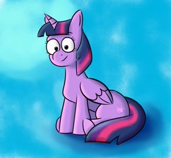 Size: 1163x1076 | Tagged: safe, artist:toonyloo, twilight sparkle, alicorn, pony, g4, female, sitting, smiling, solo, twilight sparkle (alicorn)